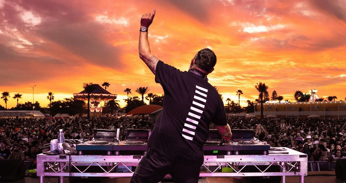 Pendulum performing a DJ set at No One But Us festival